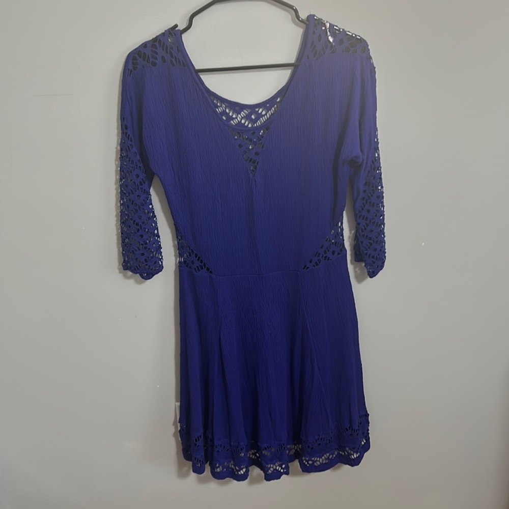 Free People Violet Cut Out Mini Dress